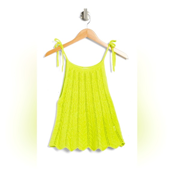 Crochet Knit Tank Top with Tie Detail - Picture 1 of 4